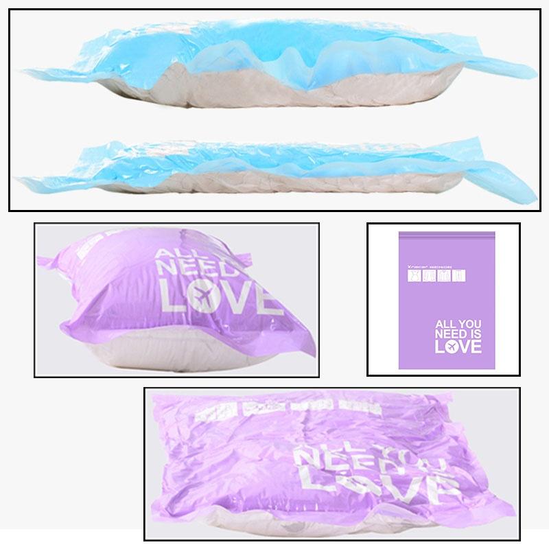 Home Supply Space Clothing Storage Vacuum Seal Compression Garment Pouch Bag Hand Pressure Plastic B