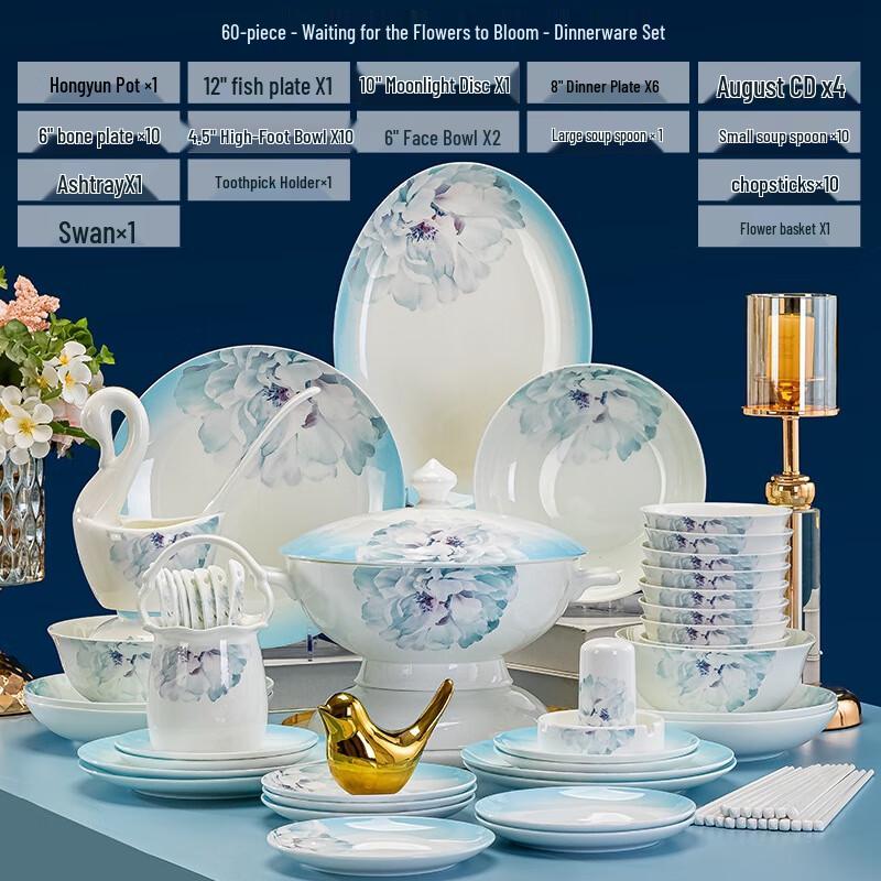 

Jingdezhen Ceramic Dinnerware Set - 60 Pieces