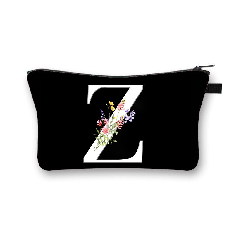 

Женская косметичка с узором в виде полевого цветка и алфавита AZ, сумка для хранения туалетных принадлежностей, кошелек для учителя, косметичка, женская сумка-тоут с буквами