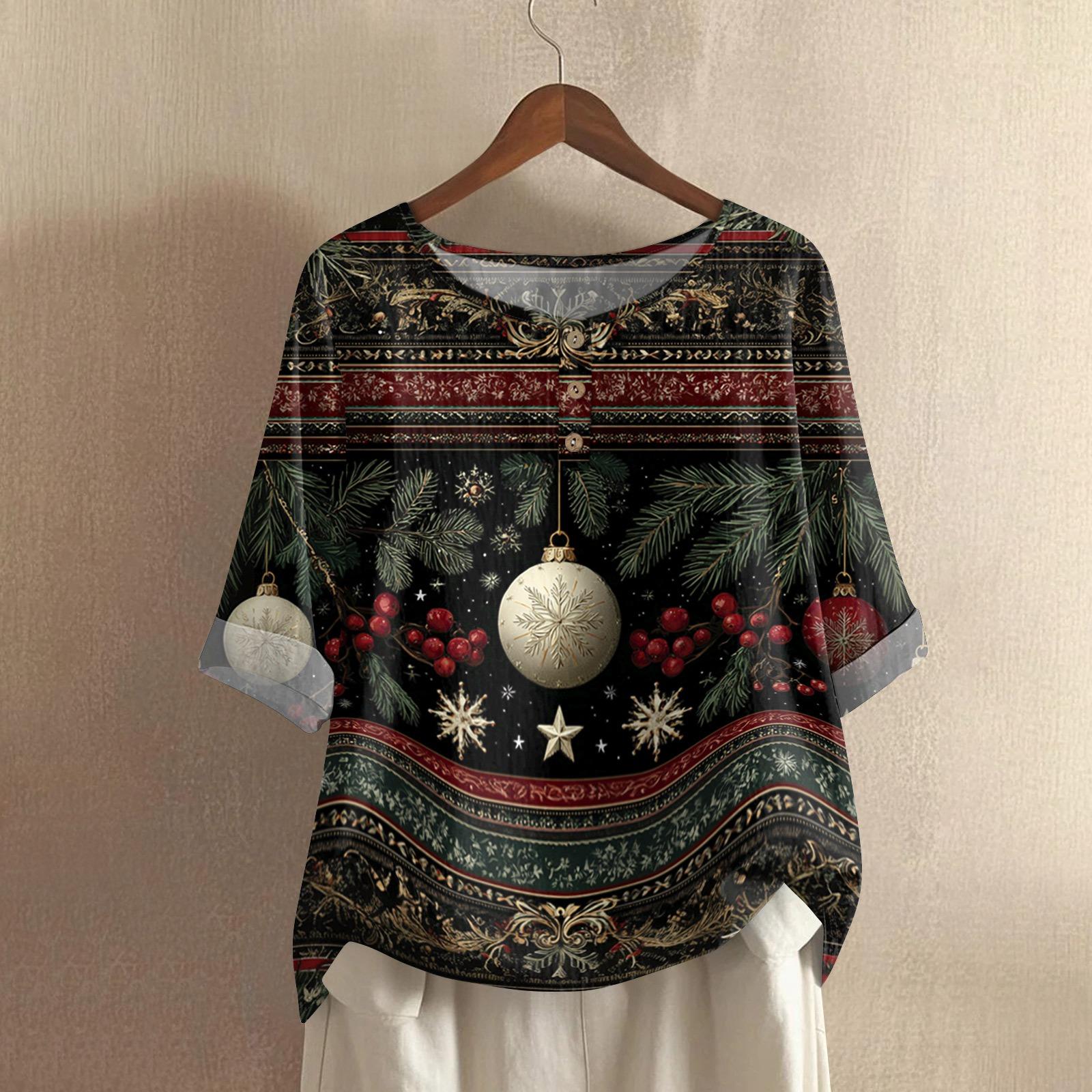 

Женская модная и повседневная рубашка с полурукавом, круглым вырезом, принтом, из хлопка и льна, блузка-топ S