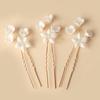 Fashion Ceramic Flower Bride Hair Pins for Women Bridal Wedding Tiara Head Ornaments Headdress Hair Pin Hair Accessories Jewelry