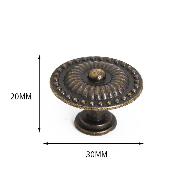 Retro Modern Zinc Alloy Round Pattern Drawer Cabinet Handles
