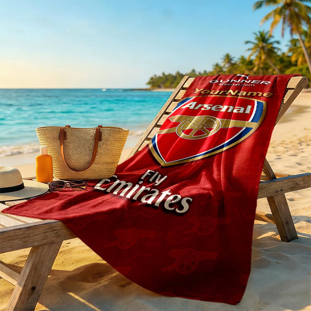 Arsenal Personalized Name Beach Towel Quick-Dry Soft Microfiber
