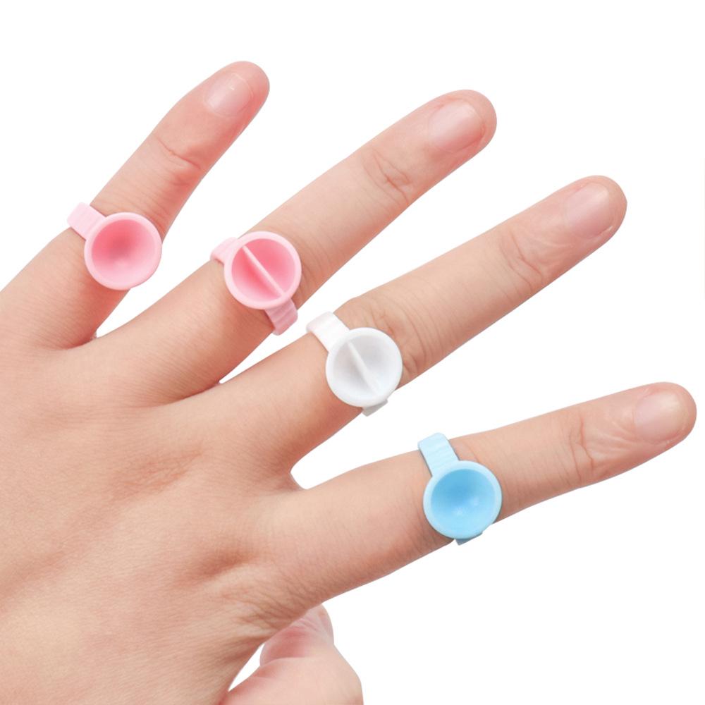 100 Pcs Eyelash Glue Ring Cup for Microblading & Pigment, Disposable Plastic