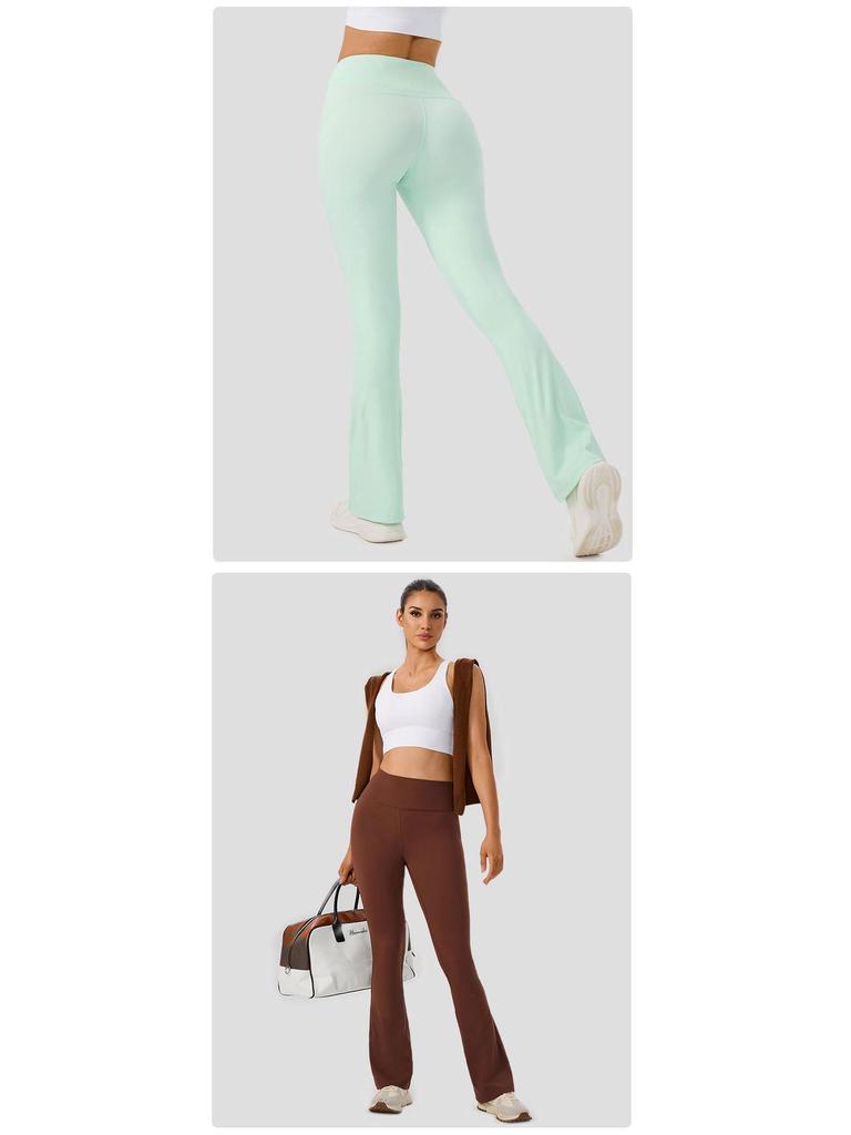 Women's High Waist Slimming Flare Yoga Pants - Butt Lifting Cropped Fitness & Running Trousers