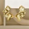 Elegant Ginkgo Leaves Stud Earrings Gold Color Petals Piercing Jewelry for Women Fashion Design