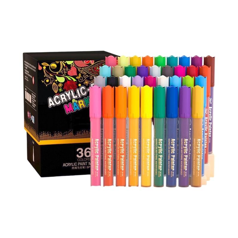 Pennarello Acrilico Penna Pittura Resistente all'Acqua Colori Assortiti Pennarello Acrilico per Pittura su Carta Ceramica Legno Vetro Tela