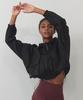 Xexymix Hooded Crop Two-Way Windbreaker Black Xa5323F