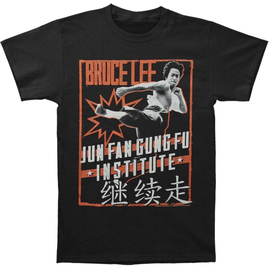 Мужская футболка Bruce Lee Pow Kung Fu приталенная черная S