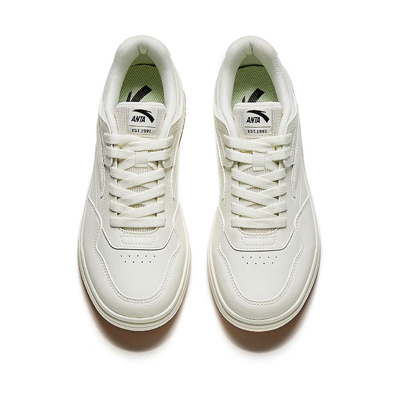 Anta Basic Street Style Comfortable Casual Versatile Wear Durable Lightweight Increased Height Low Top Sneakers Women Sneakers Ivory 122618011R-1