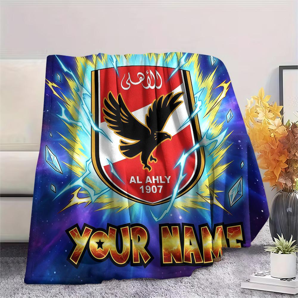 Custom Name Al Ahly SC2 Flannel Blanket, High Quality Comfortable for All Seasons, Home Decor, Warmth and Comfort