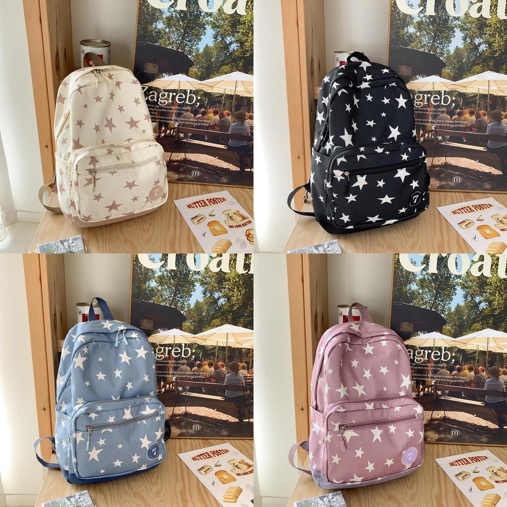 Summer Harajuku Style Backpack For College Students With Nylon And Geometric Prints For Daily Use