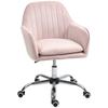 Velvet Feel Tub Office Chair With Seat Cushion Pink