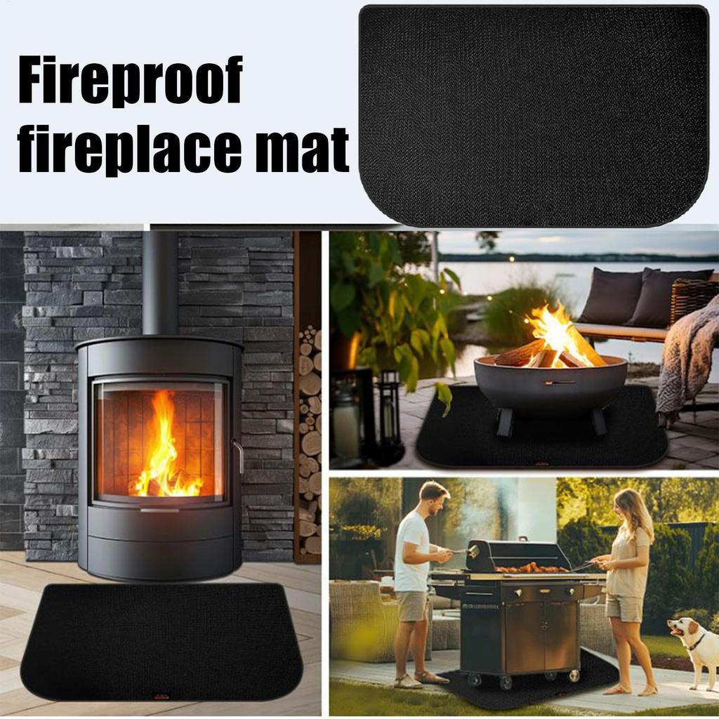 Fireplace Mat Heat-Resistant Non-slip Protector Pellet Stove Hearth Floor Pad For Indoor Outdoor Living Room Kitchen Home