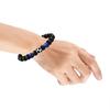 Football Inspired Elastic Bracelet Round Glass Beads Stretch Cord Comfortable Fashion Jewelry for Active Lifestyle