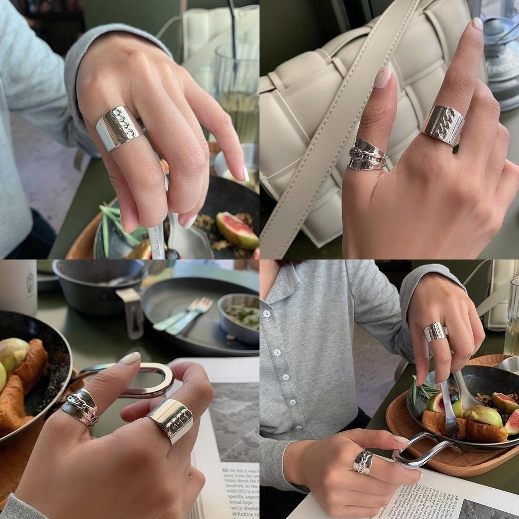 Sterling 925 Gorgeous Silver Ring With Cool Geometric Shape For Trendsetting Women