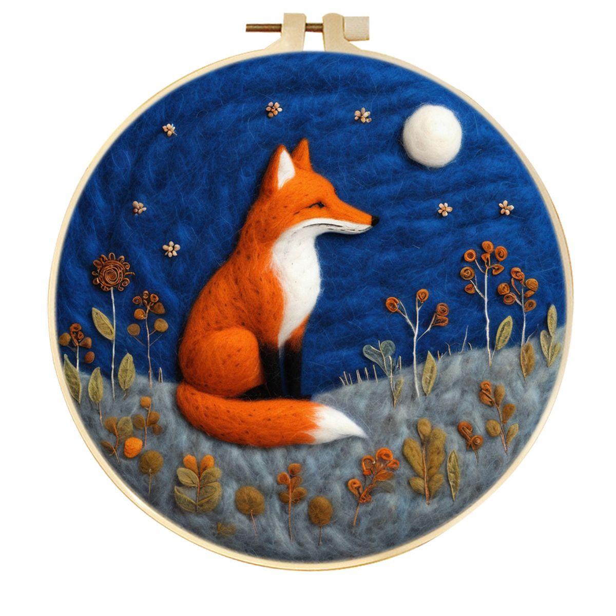 

Diy Wool Painting Kits Landscape DIY Wool Needle Felt Painting Handicrafts 20x20cm Frame Craft Picture Diy Kit For Mom Gift