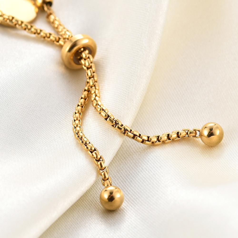 316L Stainless Small Ball Beads Pull Out Bracelet For Women Simple Fashion Circular Tag Bracelet Daily Party Jewelry