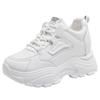 Fashion White Platform Women's Sneakers 2025 Spring Lace-Up Thick Bottom Vulcanize Shoes Woman Pu Leather Breathable Sports Shoes Ladies