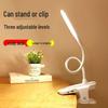 Kuailingtong LED Clip Desk Lamp - USB Rechargeable & Plug-in with Touch Dimming for Children's Study Room