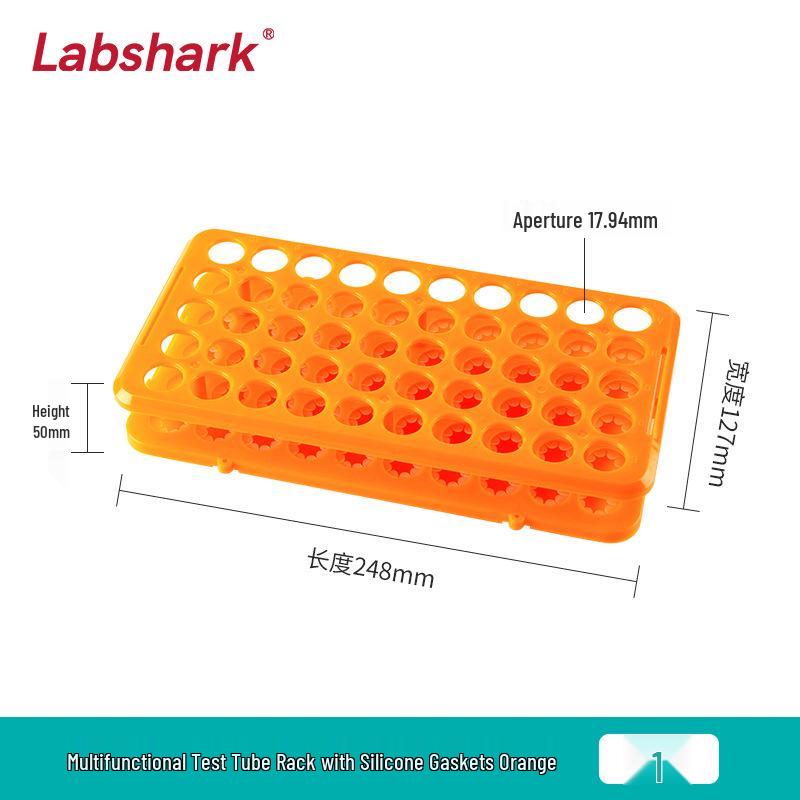50-Hole Multifunctional Test Tube Rack: Acid, Alkali, and High-Temperature Resistant with Silicone Pad
