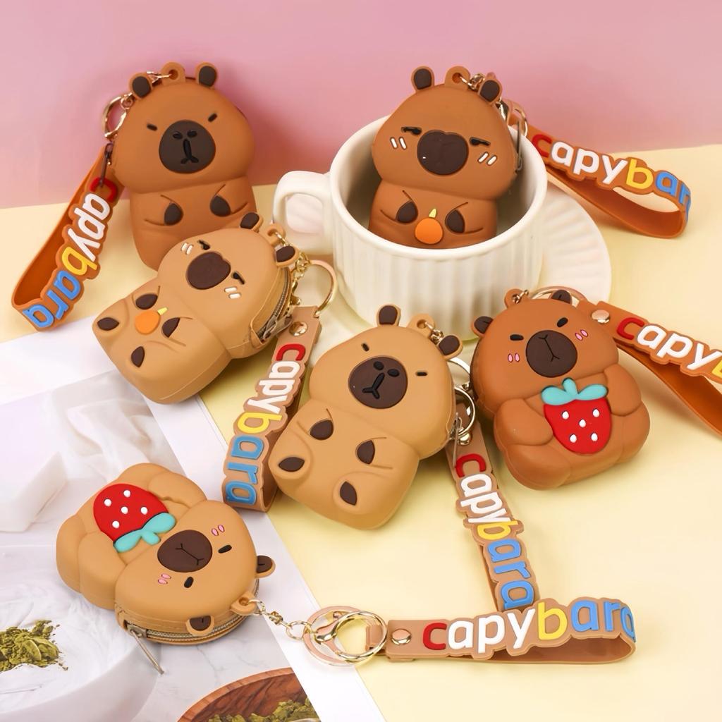 Rozkošná silikonová peněženka na mince s kapybarou - Roztomilý kreslený design pro děti