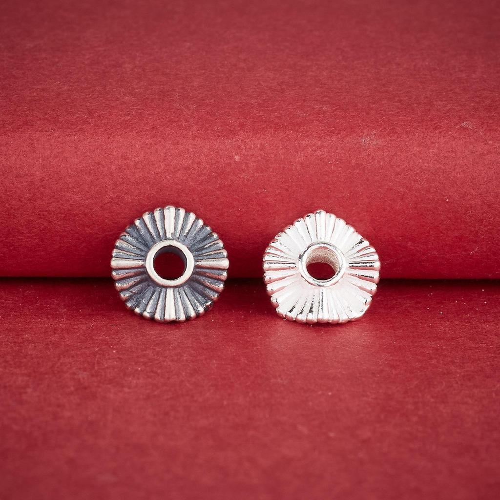 S925 Sterling Silver Retro Water Wave Spacer Beads for DIY Bracelets and Necklaces