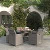 Vidaxl 9-Cz. Gartenmöbel-Set mit Kissen, Polyrattan, Grau