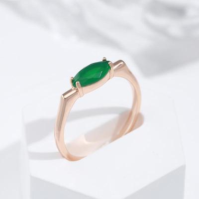 Geometryczny Zielony Cyrkon Damskie Minimalistyczne Pierścionki Moda Złota Impreza Codzienny Biżuteria
