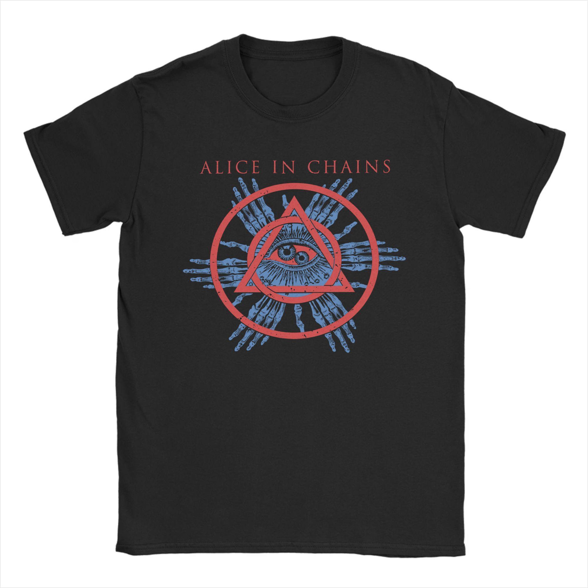 

Футболка Alice in Chains Band Eye для мужчин, чистый хлопок, креативная футболка, музыкальная хэви-метал футболка с коротким рукавом, оригинальная одежда S чёрный