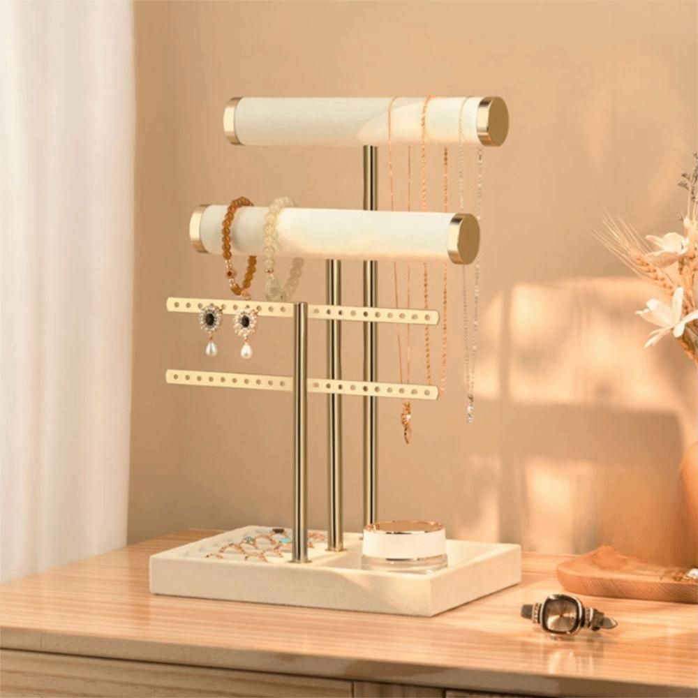 3 Tier Bracelet Holder Display Detachable Metal T Bar Velvet Bracelet Rack Storage Jewelry Holder Organizer For Earrings Rings