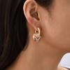 2025 Gold Color Stainless Steel Chunky Hoop Earrings Enamel Flower Round Loop Ear Buckle Earring Brincos for Women Jewelry