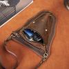 Genuine Quality Leather Men Design Casual Travel Messenger Cross-body Sling Bag Fashion Fanny Waist Belt Pack Leg Drop Bag