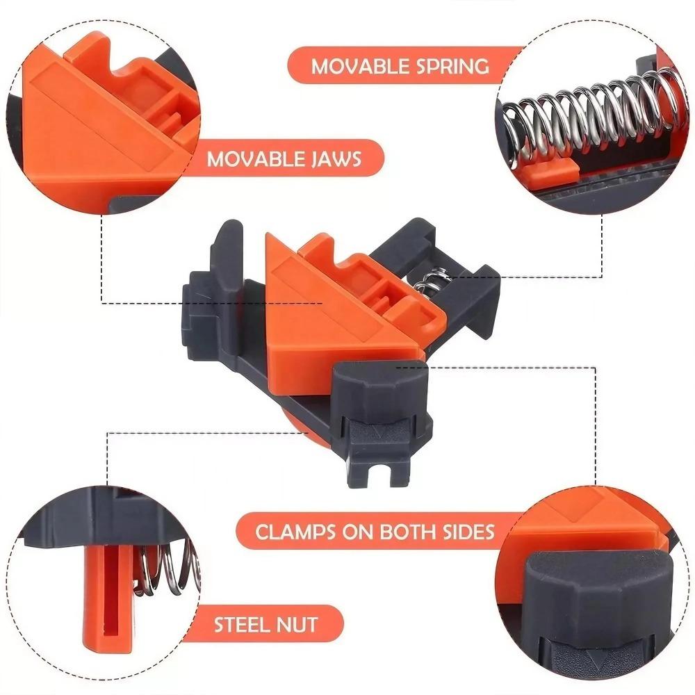 Professional Woodworking 90° Right Angle Clamps - Premium Accurate Frame and Cabinet Assembly Tools for Carpentry and DIY