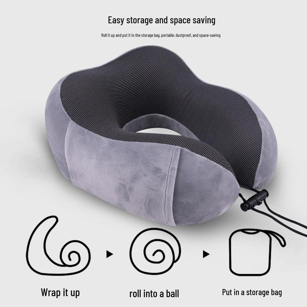 Ultra-Soft Travel Neck Pillow with Memory Foam Core