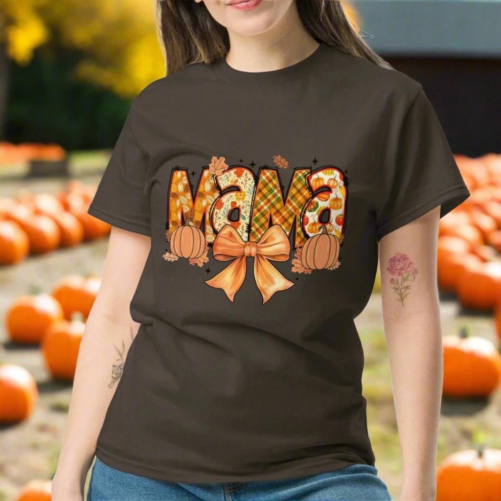 Fall Mama T-Shirt – Cute Autumn Vibes Graphic Tee for Moms, Pumpkin Spice & Cozy XL