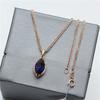 Exquisite Russian 585 Purple Gold European Fashion Blue Stone Horse Eye Pendant Rose Gold Plated Droplet Pendant