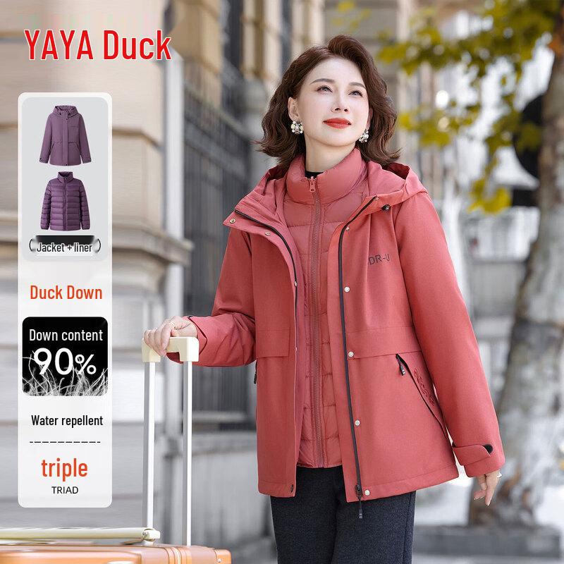 

YAYA Women s 3-in-1 Hooded Down Jacket 4XL