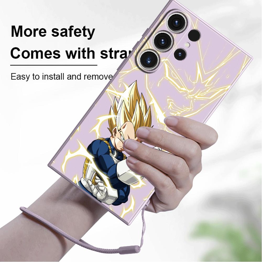 Square Liquid Cover Case for Samsung Galaxy S9 S8 Note 20 Ultra 10 Plus S10 S22 S23 Ultra 5G S20 FE S21 Goku D-Dragon Balls