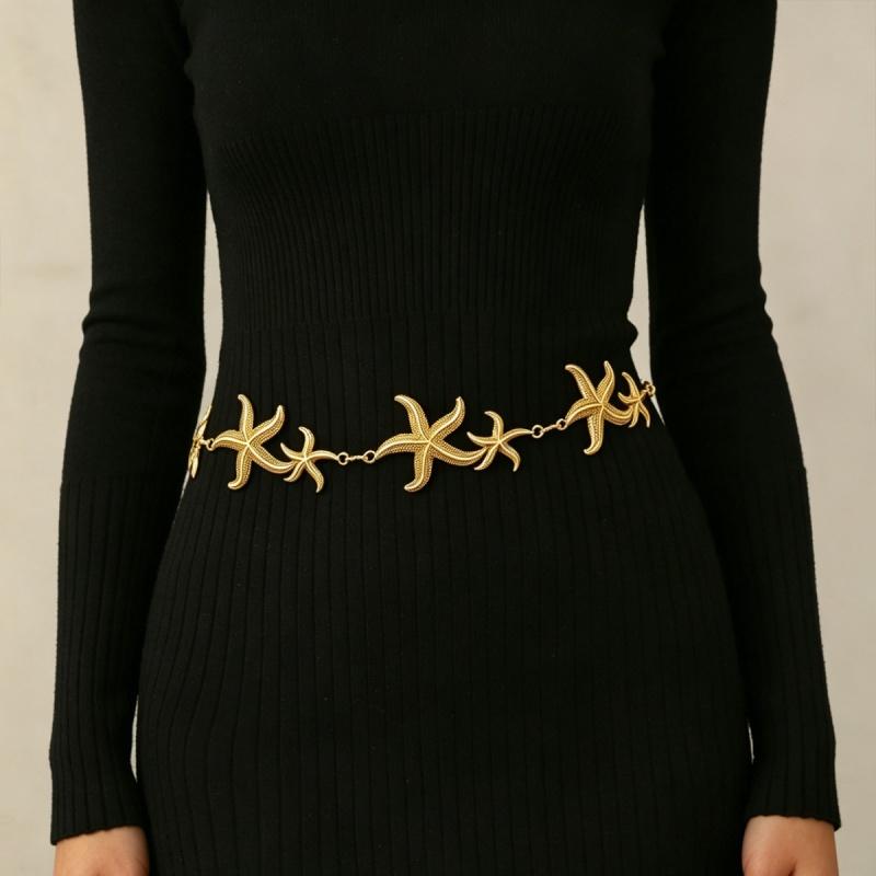

Ethnic Style Starfish Waist Chain Accessories Bohemian Versatile Belt Women s Dress High-end Dress With Waistband Metal Belts
