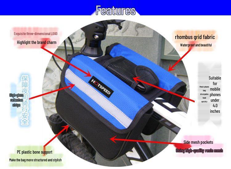 Universal Front Crossbeam Saddlebag for Mountain Bikes and Racing - Comprehensive Bicycle Accessories