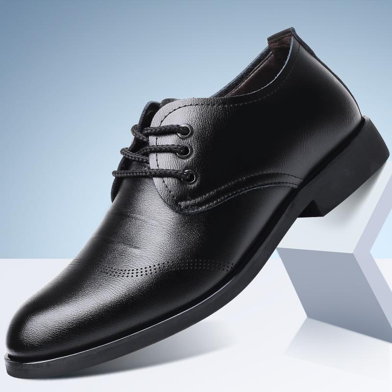 

Business Casual Lace-Up Men S Leather Shoes JZ-81650 38 чорний
