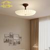 Vintage Walnut Shell Acrylic Iron Art Decorative Ceiling Lights LED Warm Romantic Round Ceiling Lamp Bedroom Bedroom Study Cafe