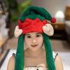 New Christmas Elf Airbag Plush Hat Pinching Ears Will Move Halloween Cosplay Christmas Devil Animal Hat Christmas Ball Headgear
