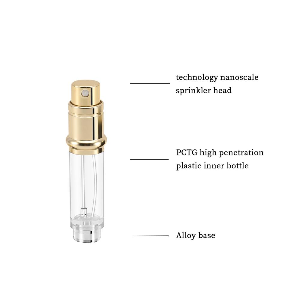 5ML Portable Compact Leather Perfume Bottle Multipurpose Sprayer Refillable Empty Perfume Atomizer for Travel Spray Bottle 1PC 5ml&Plastic