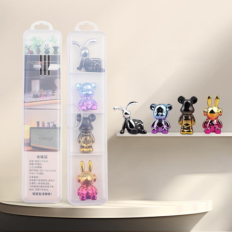 

4 PCS Cute Cartoon Bear Car Interior Decorations Car Center Console Ornaments