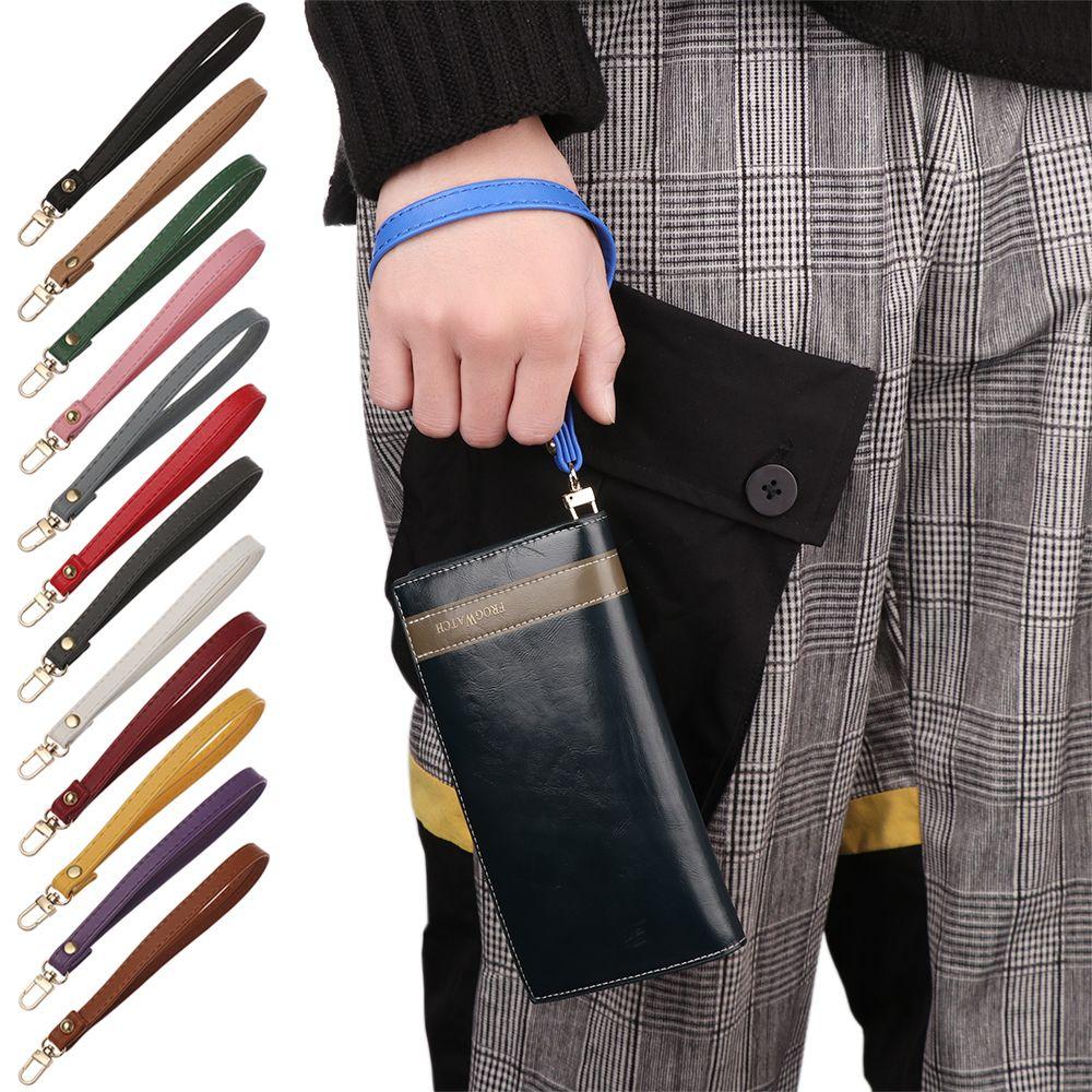 Metal Bag Wrist Strap Key Belt Wallet Strap Belt Waterproof Handbag Straps PU Leather