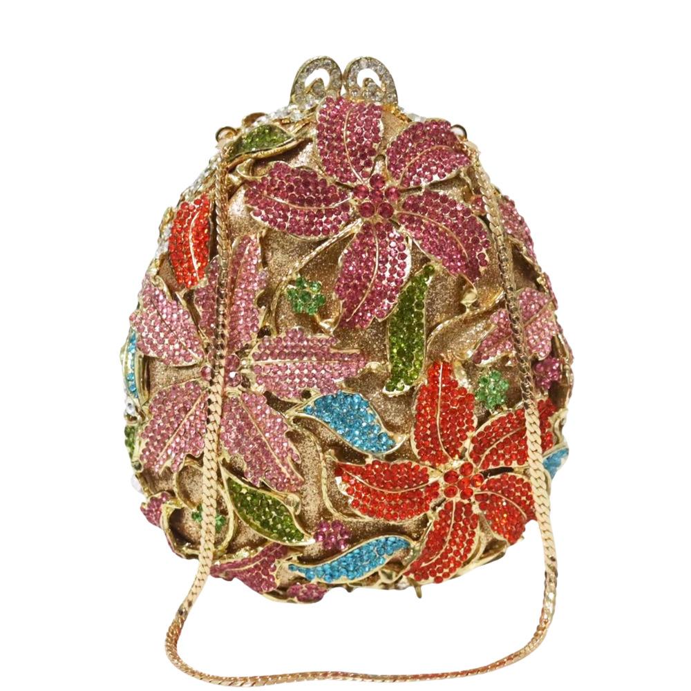 

Diamond-encrusted dinner bag Hollow diamond hard box Women s bag Banquet dress Evening bagging