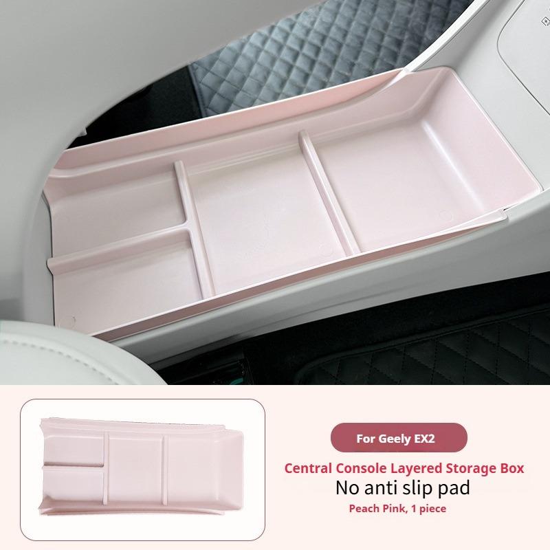 For Geely EX2 Car Layered Storage Box Below The Central Control  Armrest Box Tray Storage Device Automotive Interior Accessories