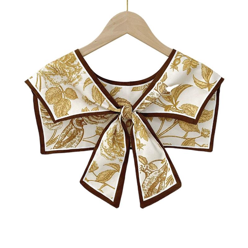 Perfect Match New Women Printed Shawl Fake Collar Detachable Big Lapel False Collar Shirt Kragen Sahte Yaka Kraagje For Clothing Accessories
